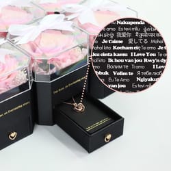Mossify Women's Heart Pink Necklace Water Resistant