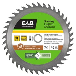 Exchange-A-Blade 7-1/4 in. D X 5/8 in. Shelving Carbide Finishing Saw Blade 40 teeth 1 pk