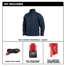 Milwaukee M12 XXL Long Sleeve Unisex Full-Zip Cordless Heated Jacket Blue