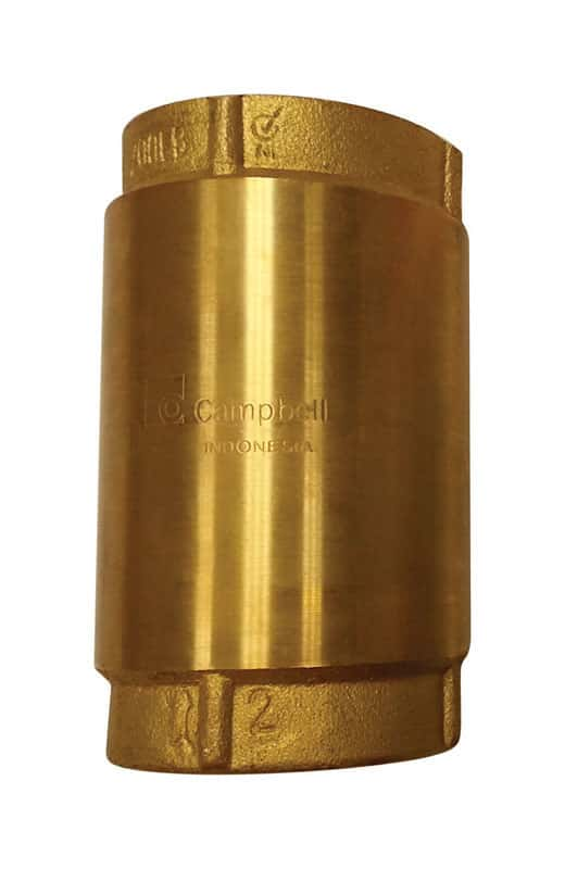 Campbell 2 in. D X 2 in. D Yellow Brass Spring Loaded Check Valve - Ace ...