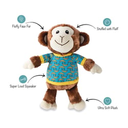 Pet Shop by Fringe Studio Multicolored Plush Bananas The Monkey Dog Toy 1 pk