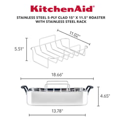 KitchenAid Stainless Steel Roaster with Rack Silver