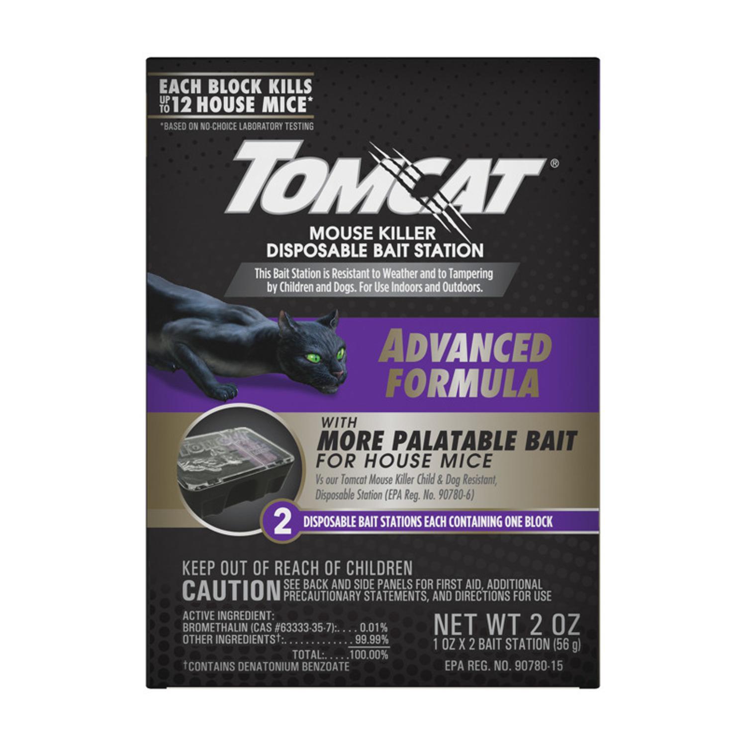 Tomcat Advanced Formula Bait Station and Bait Blocks For Mice 2 oz 1 pk