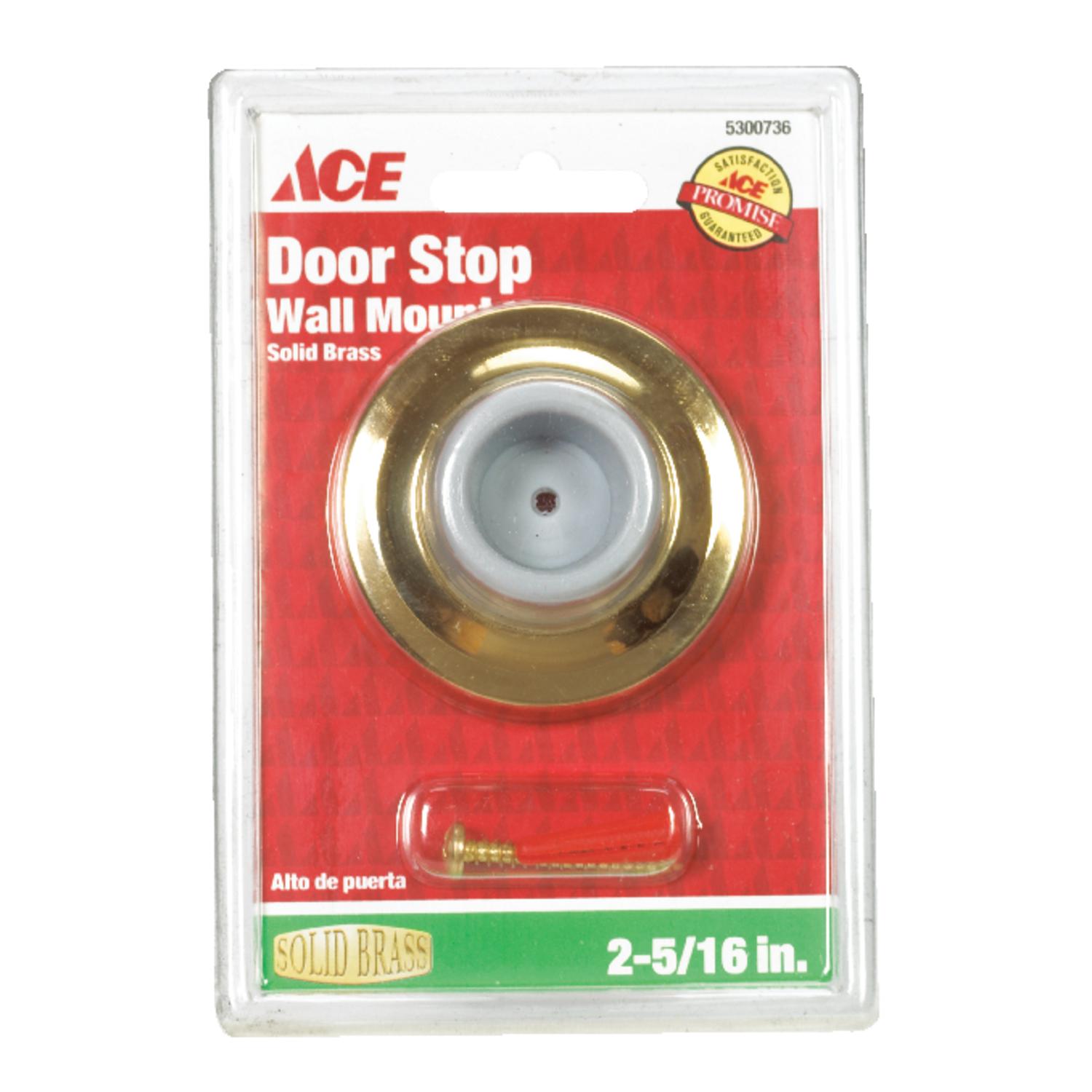 Ace 2-5/16 in. W Solid Brass Gold Wall Door Stop Mounts to door and wall - 01-3028-538 - Hardware  sku 01-3028-538