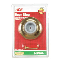 Ace 2-5/16 in. W Solid Brass Gold Wall Door Stop Mounts to door and wall