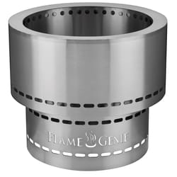 HY-C Flame Genie 13.5 in. W Stainless Steel Modern Round Wood Pellets Fire Pit