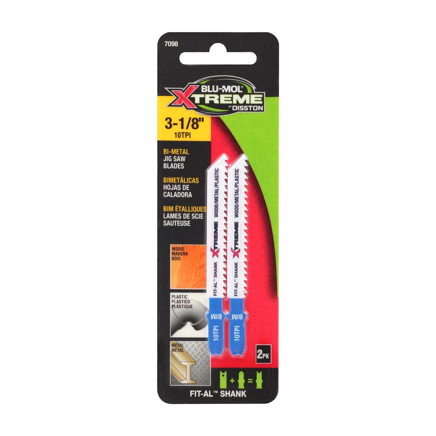 BluMol Xtreme 31/8 in. BiMetal Universal Jig Saw Blade 10 TPI 2 pk
