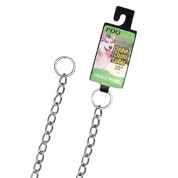 PDQ Silver Steel Dog Choke Chain Collar Large