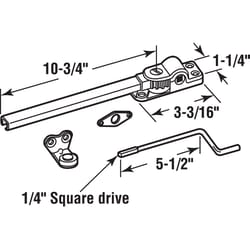 Prime-Line Zinc-Plated Silver Steel Left/Right Single-Arm Casement Window Operator For Universal