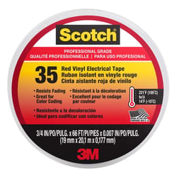 3M Scotch 3/4 in. W X 66 ft. L Red Vinyl Electrical Tape