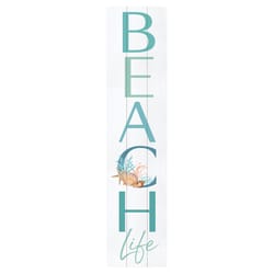 P Graham Dunn Multicolored Wood 47 in. H X 10.5 in. L X 0.75 in. W Beach Life Porch Sign