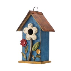 Glitzhome 10.25 in. H X 4.75 in. W X 6.25 in. L Metal and Wood Bird House