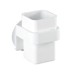 Wenko Static-Loc White Plastic Toothbrush Holder