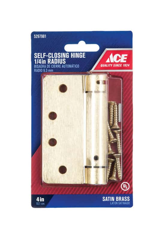 Ace 4 in. L Satin Brass Self Closing Hinge 1 pk Ace Hardware