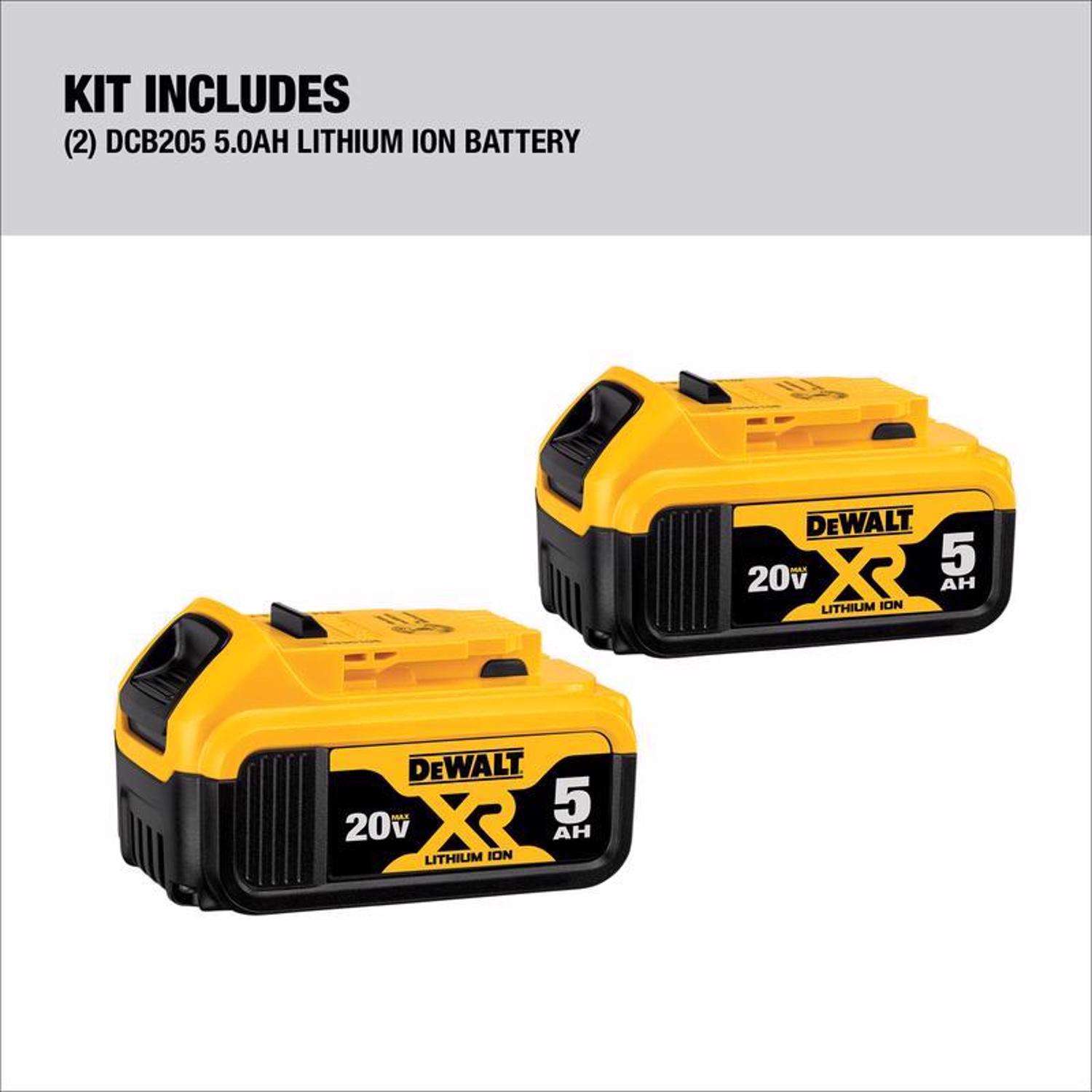 Set 2 baterías de carril XR LI-ION 5 A.H y Cargador Dewalt