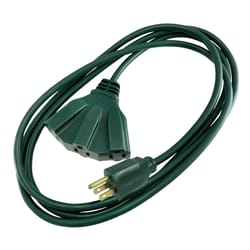 Ace Indoor or Outdoor 10 ft. L Green Triple Outlet Cord 12/3 SJTW