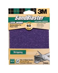 3M Sandblaster 5-1/2 in. L X 4-1/2 in. W 60 Grit Silicon Carbide Sandpaper 4 pk