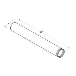 Imperial 6 in. D X 60 in. L Galvanized Steel Furnace Pipe