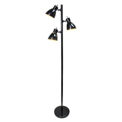 All The Rages Simple Designs 63.75 in. Black 3-Light Floor Lamp