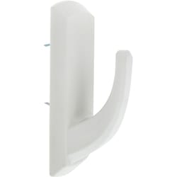 HILLMAN 3.5 in. L White Plastic Rectangular Decorative Hooks 20 lb. cap. 2 pk