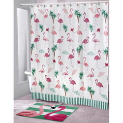 Avanti Linens 72 in. H X 72 in. W Multicolored Flamingo Paradise Shower Curtain W/Hooks Polyester