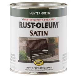 Rust-Oleum  Stops Rust  Satin  Hunter Green  Exterior and Interior  Protective Enamel  1 qt. 