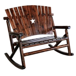 Leigh Country Char-Log Brown Wood Frame Star Double Rocking Chair