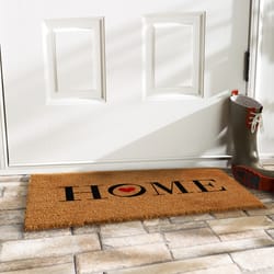 Home & More 1.42 ft. W X 2.42 ft. L Brown Heart Home Coir Door Mat