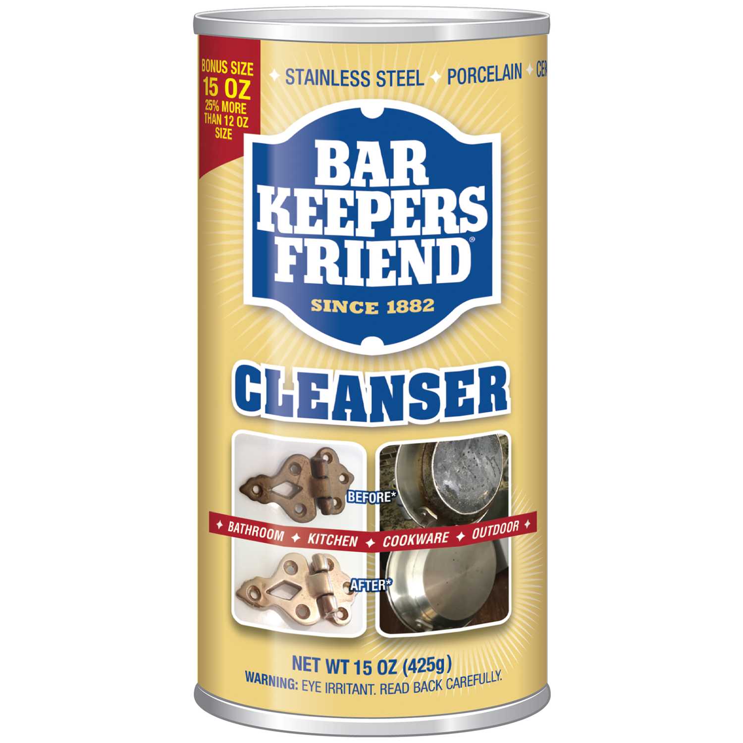 Bar Keepers Friend No Scent Stainless Steel Cleaner & Polish 15 oz
