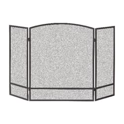 Panacea Black/Gray Matte Steel Fireplace Screen