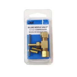 Dial 1/4 in. H X 2-3/4 in. W Tan Brass Straight Needle Valve