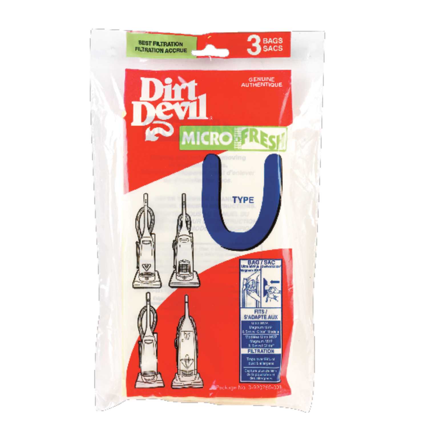 Dirt Devil Vacuum Bag For Dirt Devil Featherlite. Platinum Force. Breeze Lightweight. Swivel