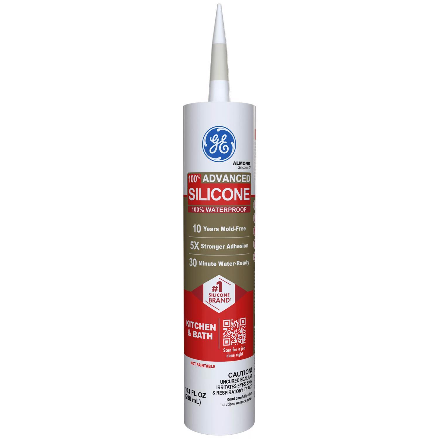 GE Advanced Almond Silicone 2 Kitchen and Bath Caulk Sealant