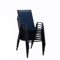 Living Accents Blue Steel Frame Sling Dining Chair