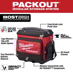 Milwaukee PACKOUT 15.75 in. W X 11.81 in. H Ballistic Nylon Cooler Utility Bag 6 pocket Black/Red 1