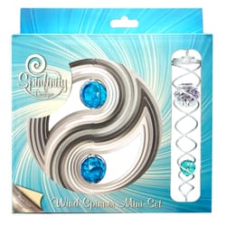 Spinfinity Designs Multi-color Stainless Steel 6.5 in. Crystal Yin Yang Mini Set Outdoor Spinner