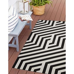 Linon Home Decor 3 ft. W X 5 ft. L Black/Cream Ferris Polyester Accent Rug