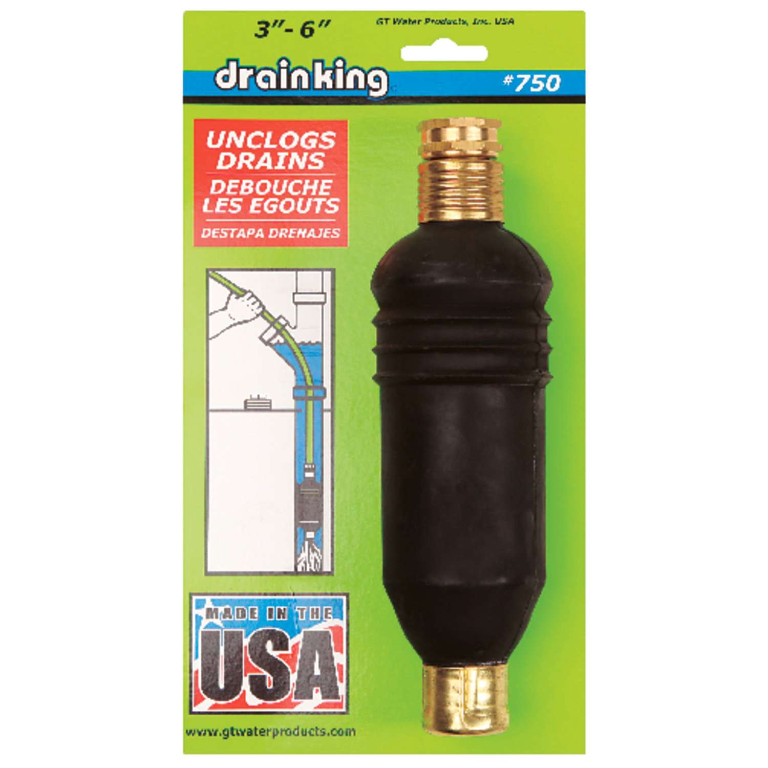 Gt Water Products Drain King Drain Unclogger 11 Inch L X 3 To 6 Inch D Ace Hardware