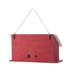 Glitzhome 7.75 in. H X 5.5 in. W X 14 in. L Metal and Wood Bird House