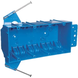 Carlon New Work 55 cu in Rectangle PVC 4 gang Outlet Box Blue