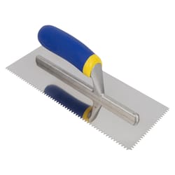QEP 11 in. W X 4-1/2 in. L Stainless Steel V Notched Trowel
