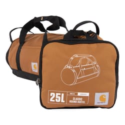 Carhartt Rain Defender Brown Classic Round Duffle Bag 11 in. H X 24 in. W