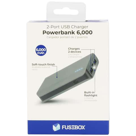 Power Bank de 6,000 mAh con 2 salidas USB y cargador so