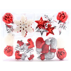 Celebrations Red/Silver/White Mini Assorted Ornaments