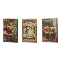 Glitzhome Multicolored Decorative Vintage Book Shaped Indoor Christmas Decor 1.18 in.