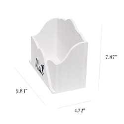 Elegant Designs 7.87 in. H X 4.72 in. W X 9.84 in. D Desktop Letter Holder Storage Box White