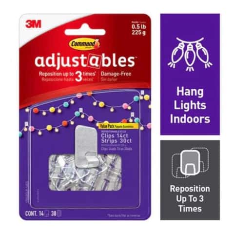 3M Command Decorating Clips, Clear, 60-Clip - 3 Pack