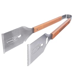 Sportula NFL Stainless Steel Brown/Silver Grill Tongs 1 pc