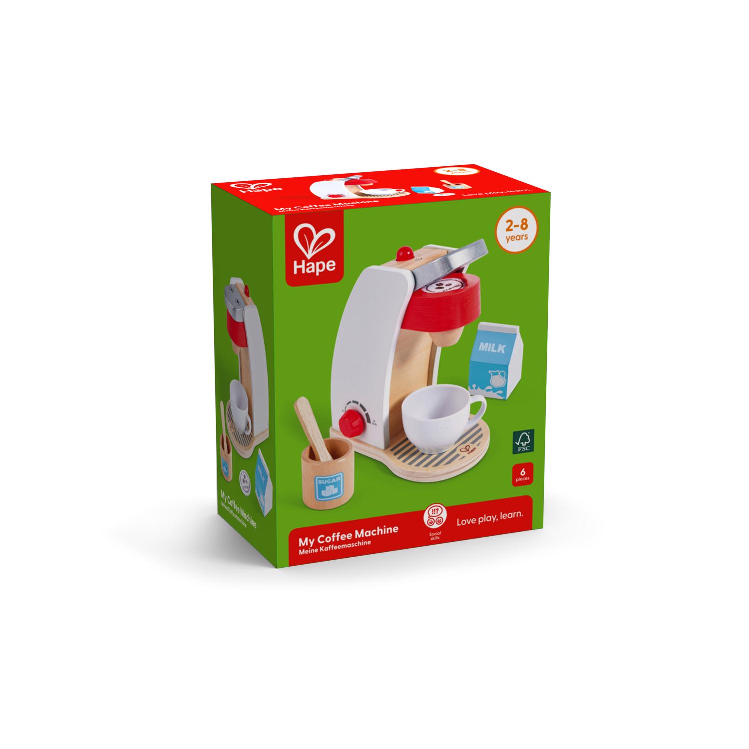 Hape Wooden Play Coffee Machine Assorted 6 pc