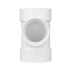 Charlotte Pipe Schedule 40 4 in. Hub X 4 in. D Hub PVC Sanitary Tee 1 pk